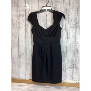 Pin And Needles Women Sheath Dress Size Small Black Pleated Sweetheart Classic